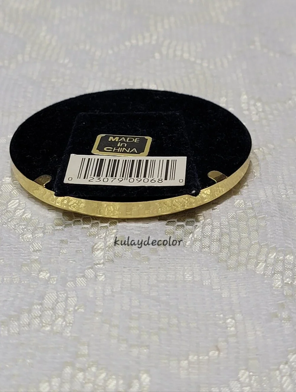 Vintage Solid Brass Round Picture Frame Hand Polished Lacquer Coated Easel Back